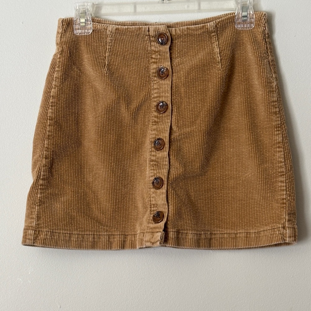 Others Follow Corduroy Button-Down Skirt